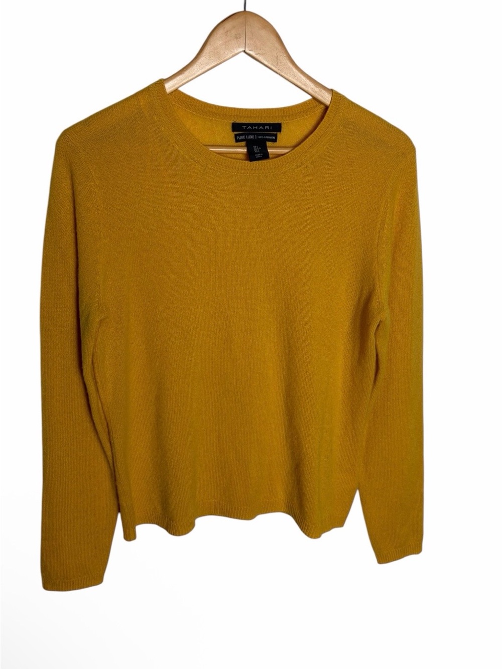 Tahari cashmere mustard sweater size L